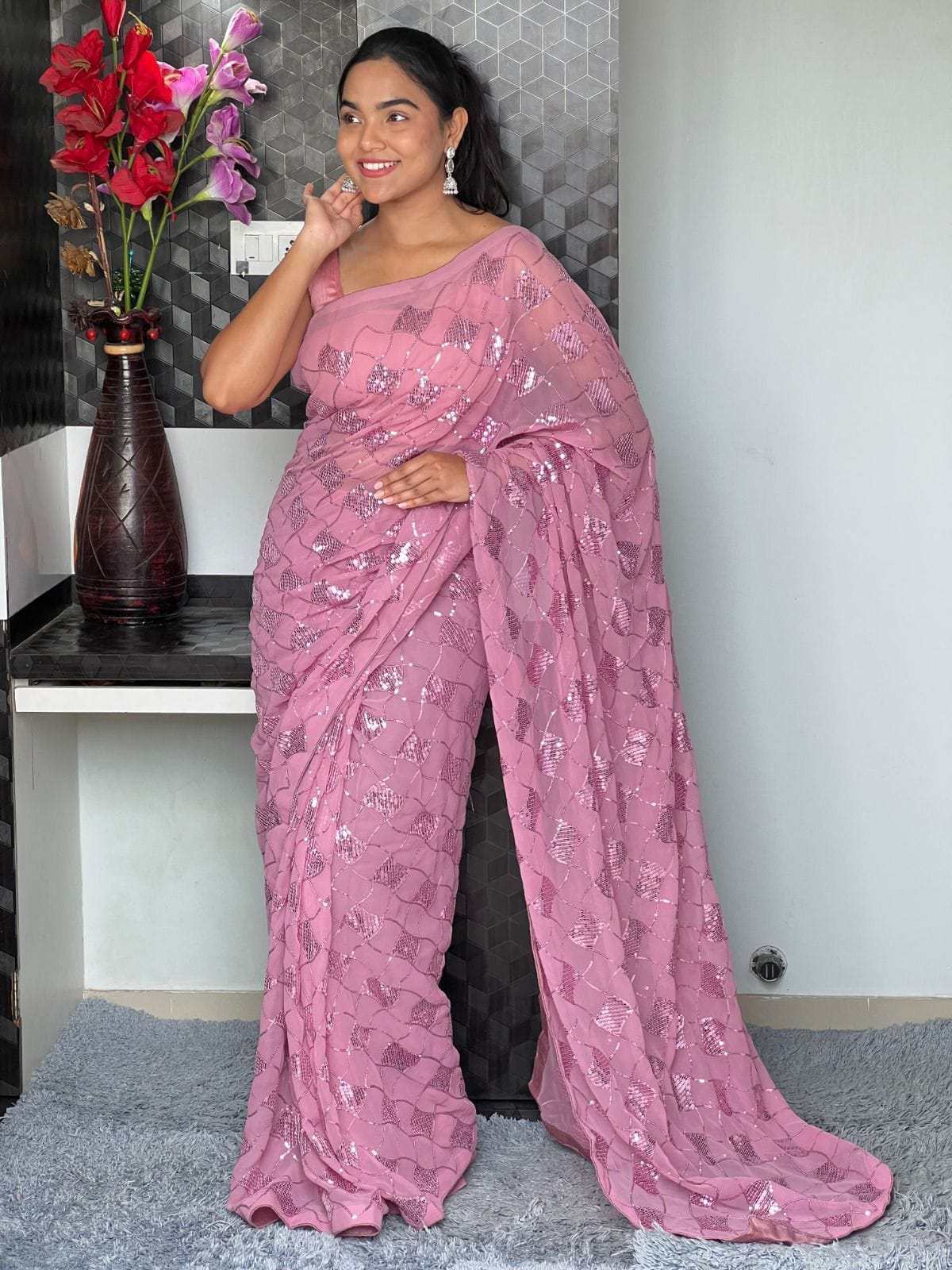 Beautifull Sequance Saree Collection