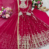 Reddish Blooming Embroidered Suit