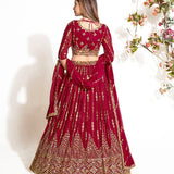 Premium Maroon Georgette Lehenga Choli