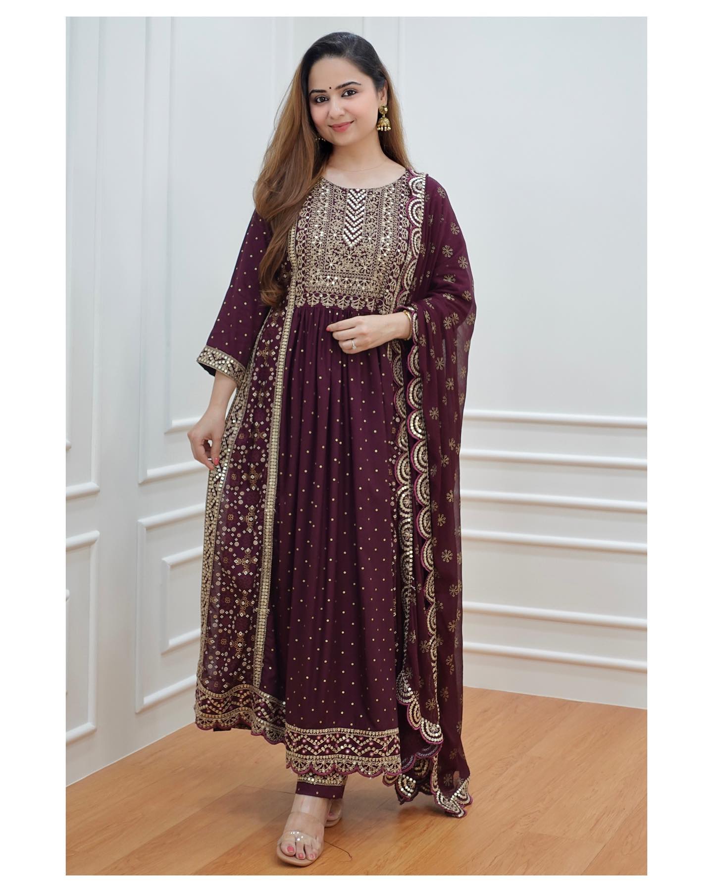 print Long  Naira cut slit Riyon kurta