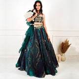 Organza Digital Print Zari Lehenga