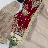 Trending Maroon Vichitra Silk Gown