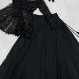 Modern Black Top Lehenga