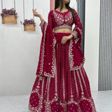 Red Heavy Embroidered Lehenga Choli