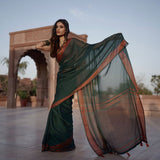 Presenting a beautiful copper zari boder saree