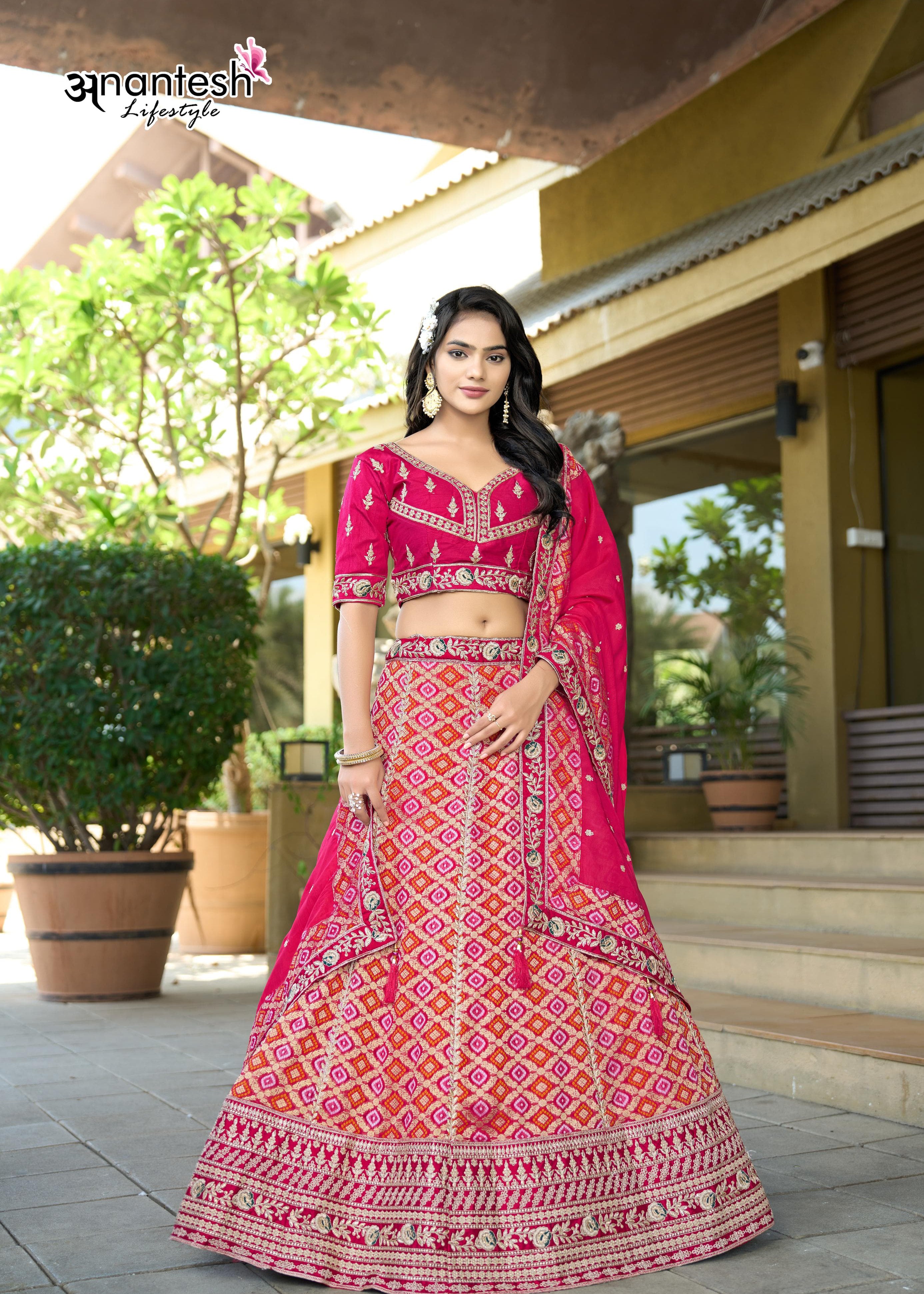 Imperial Pure Viscose Pink Lehenga