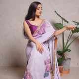 Flower Print Georgette Saree