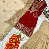 Designer Heavy Embroidered Top Plazzo