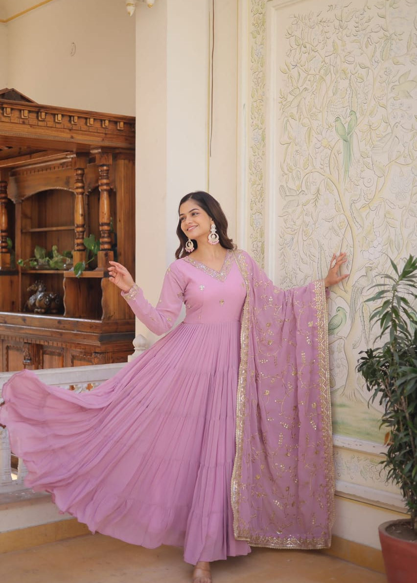 Faux Georgette  Anarkali Gown