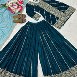 Trendy Partylook Embroidered Suit