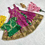 Royalty Kids  Zari Weaving Diamond Work Lehenga