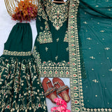 Green Pakistani Embroidered Suit