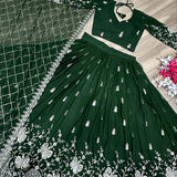 Green Sequance Embroidered Lehenga