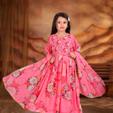 Floral Print Kids Gown