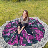 Beautifull Flower Printed Anarkali Gown