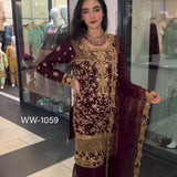 Beautifull Maroon Top Sharara Collection