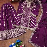 Classic Embroidered Chinon Sharara