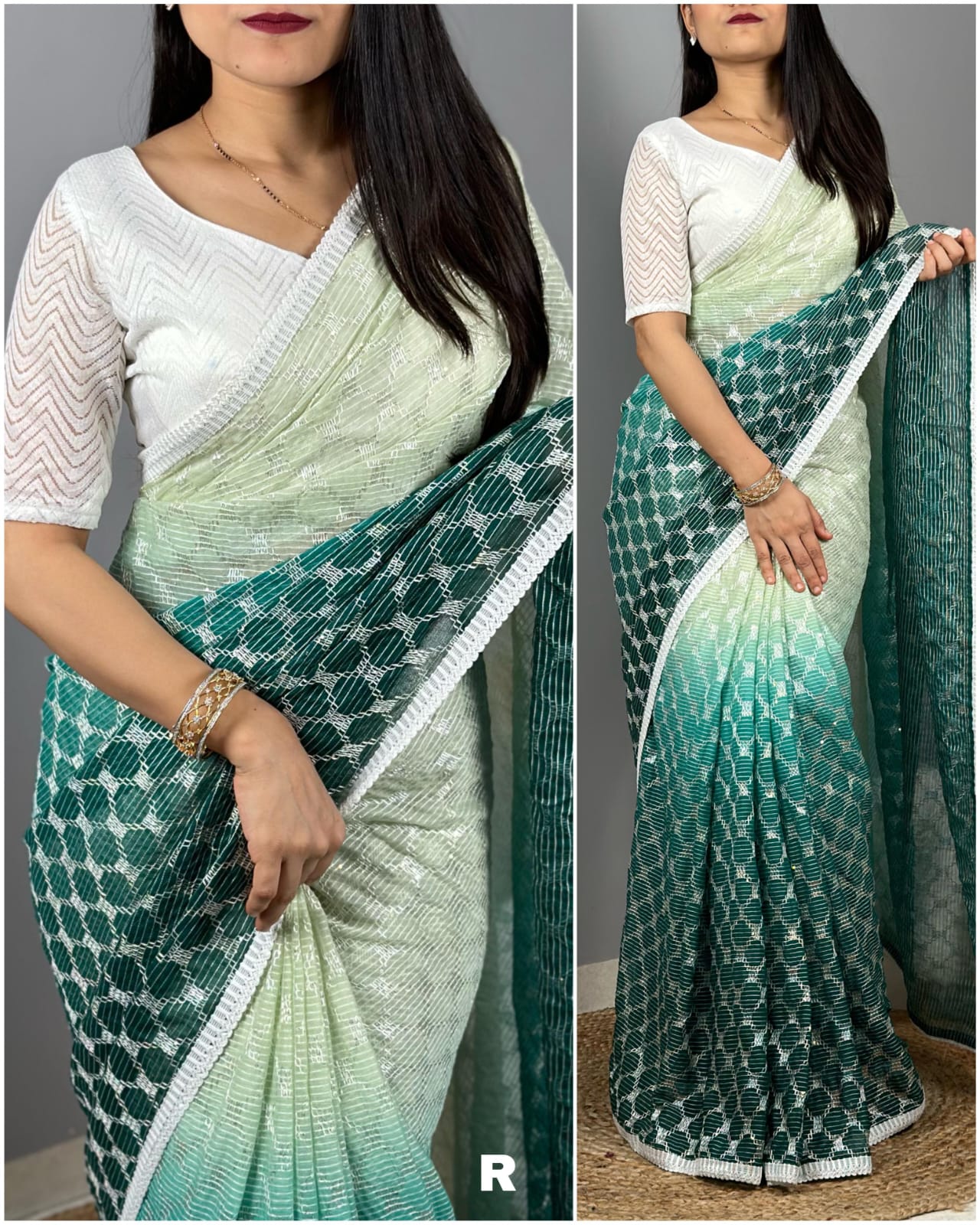 Trendy Partywear  Chiffon Saree