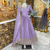 Purple Party Wear Anarkali Dress