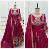 Reddish Blooming Embroidered Suit