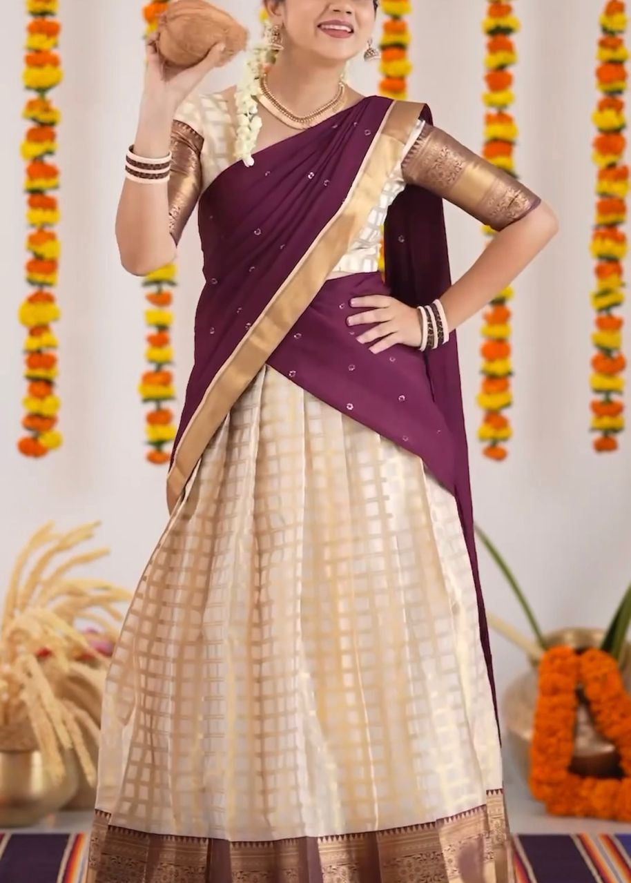 Traditional Onam Cultural Half Saree