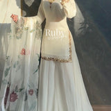 Trending White Embroidered Georgette Suit