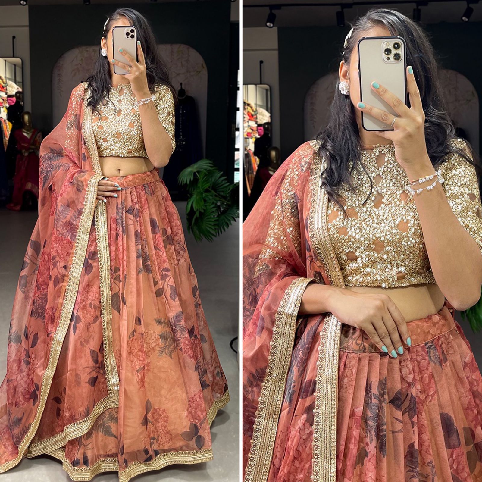 Designer organza lahenga