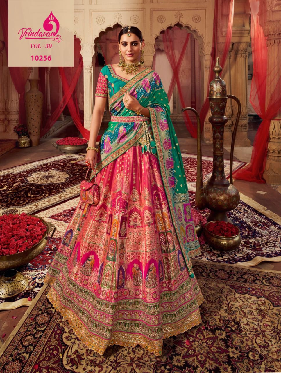 Premium Wedding Silk Jacquard Lahenga