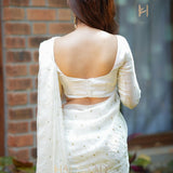 White Space Satin Silk Saree