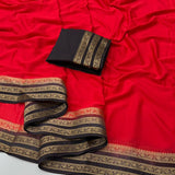 Reddish Mysore Crepe Silk Saree