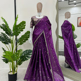 Purple Partywear Jimmy Choo Saree