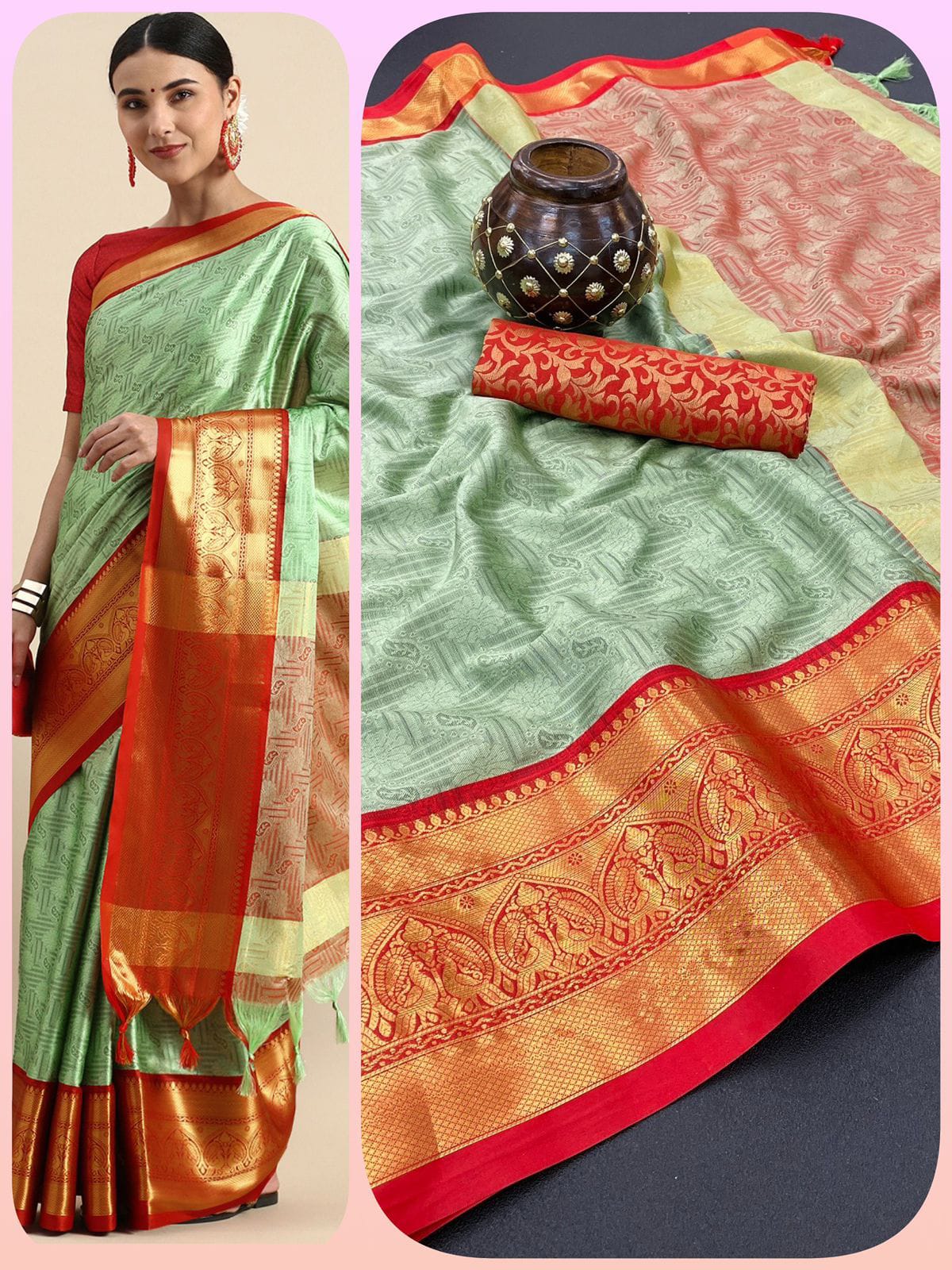 Launching mercerised cotton silk Aura Saree