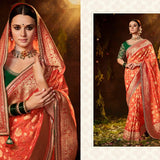 Premium Traditional Bandhej Wedding Party Wear Saree