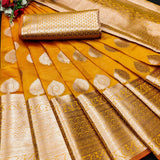 Beautiful Gold Zari Weaving With Rich Pallu Saree