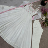 White Heavy Georgette Anarkali Gown