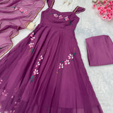 Exclusive Wine Flame Anarkali Gown