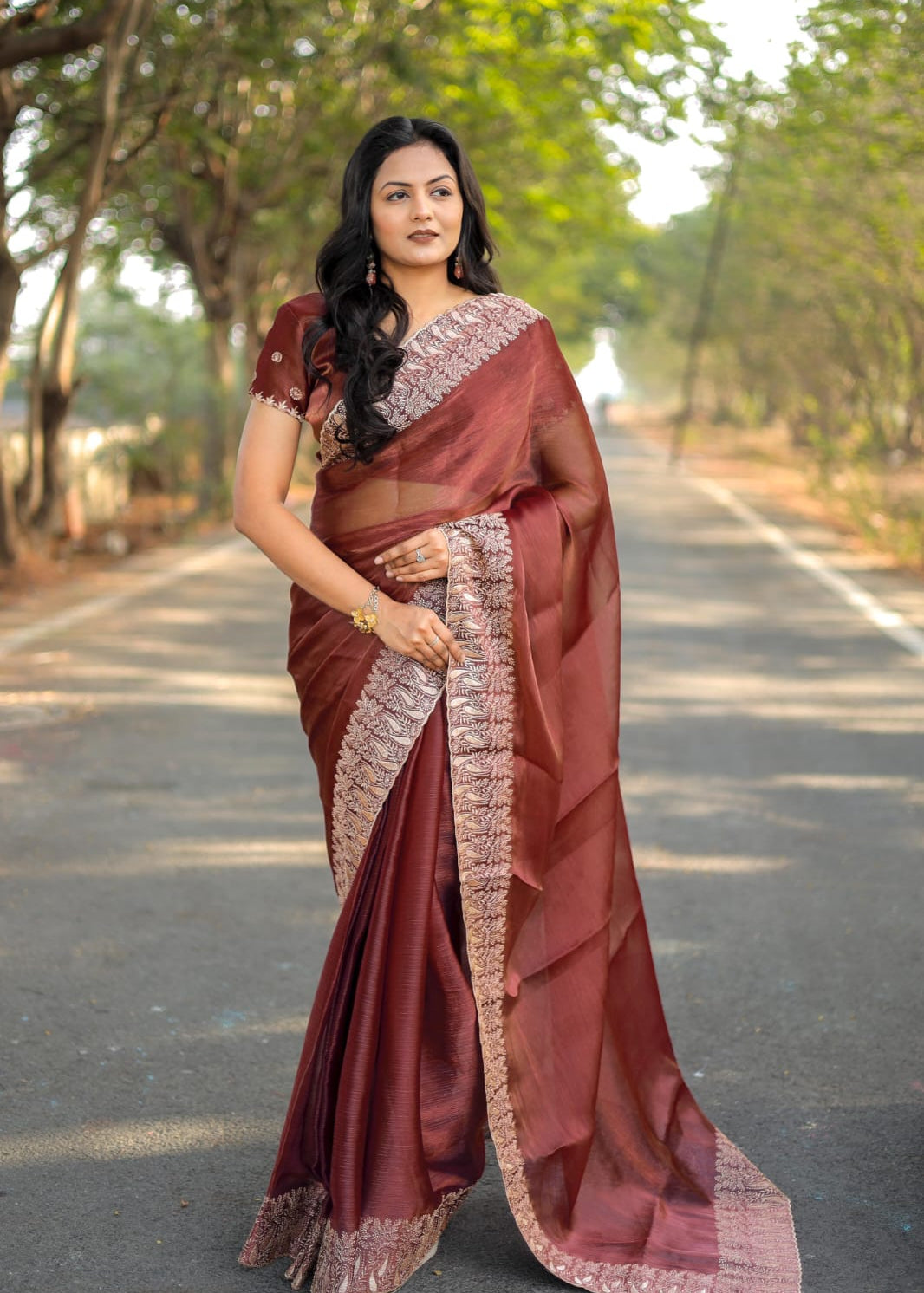 Designer Pure Burbury Silk Saree