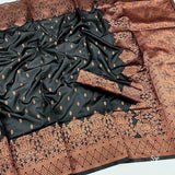 New Design  soft silk  Black Saree