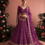 Stunning Bridal Net Embroidered Lehenga