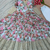 Designer Partywear Flower Printed Gown