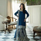 Blueish Embroidered Top Gharara