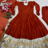 Maroon Designer Fandy Silk Gown