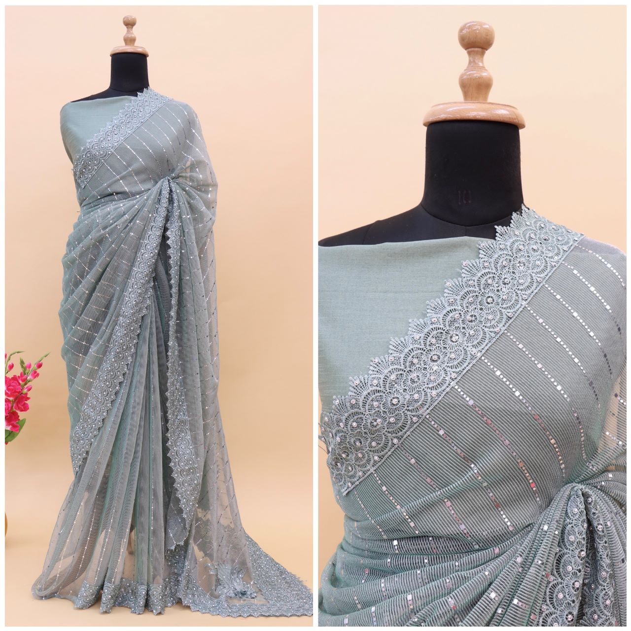 Beautifull Heavy Embroidered Saree