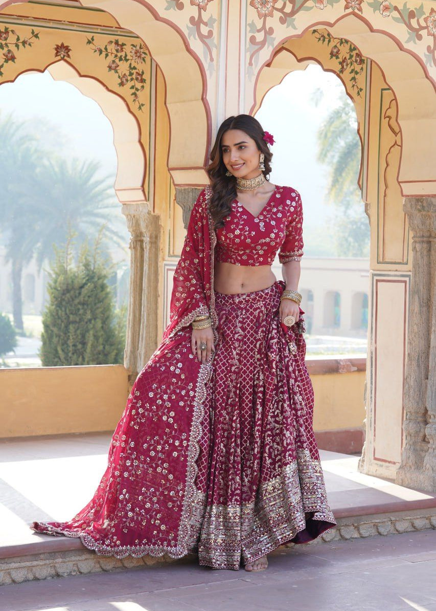 Pure Viscos Jacquard Lehenga