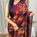 Perfect  Floral Print Saree