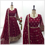 Wine Designer Anarkali Gown Collection