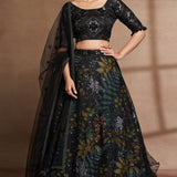 Dashing  flower Organza Lehenga