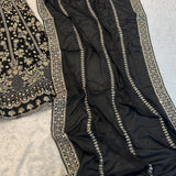 Black Bold Embroidered Silk Lehenga