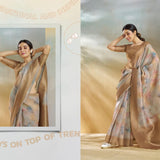 Handloom Silk Weaving Duel Tone Saree