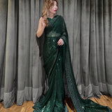 Most Beautifull Dark Green Saree Collection